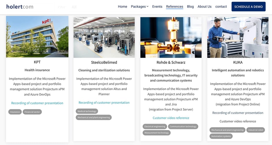 holert references and testimonials