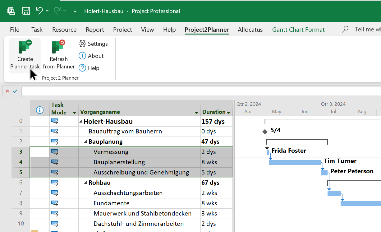 Share tasks from Microsoft Project with your team in Microsoft Planner