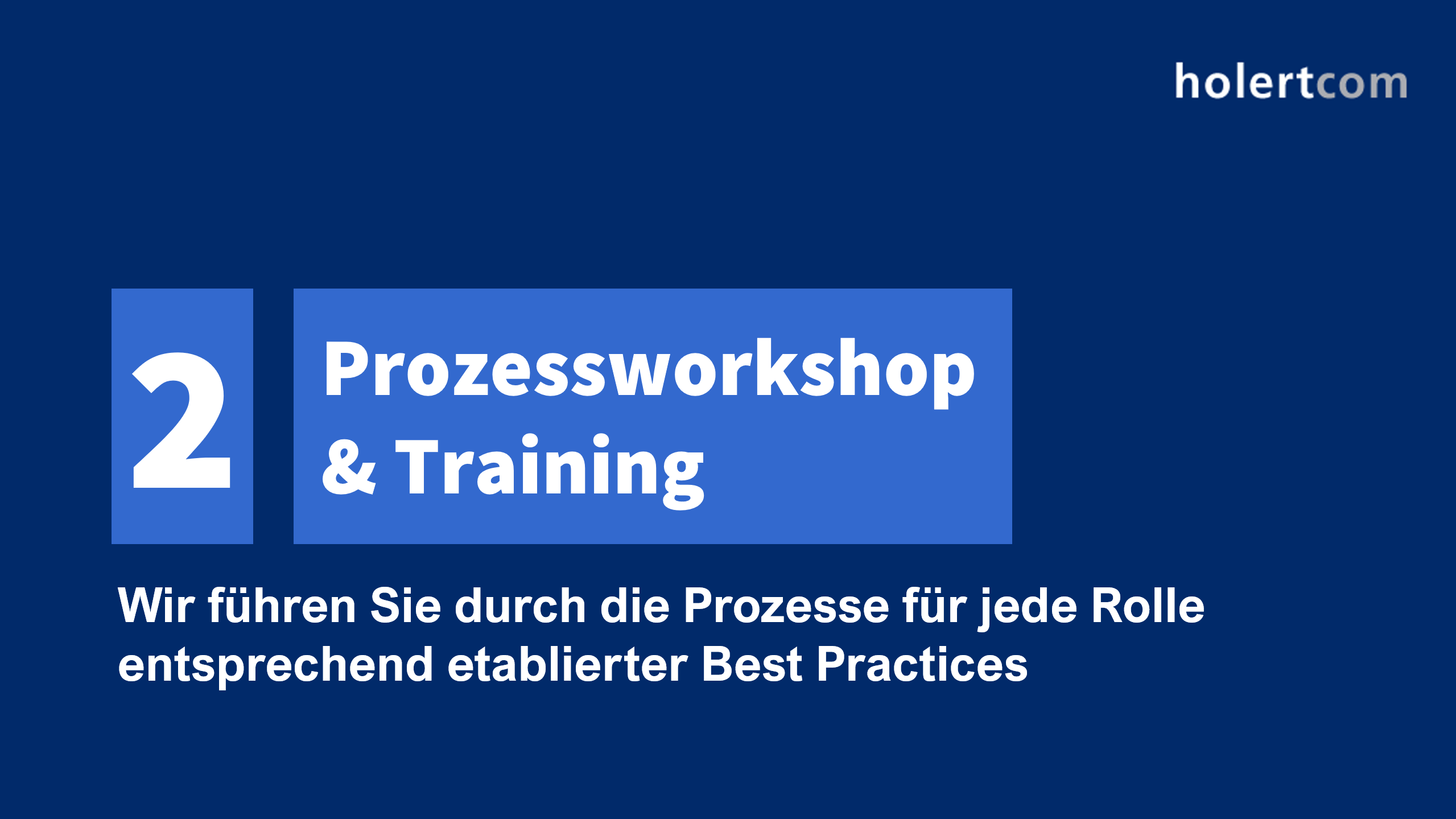 Smart Start – Schritt 2: Prozessworkshop und Training