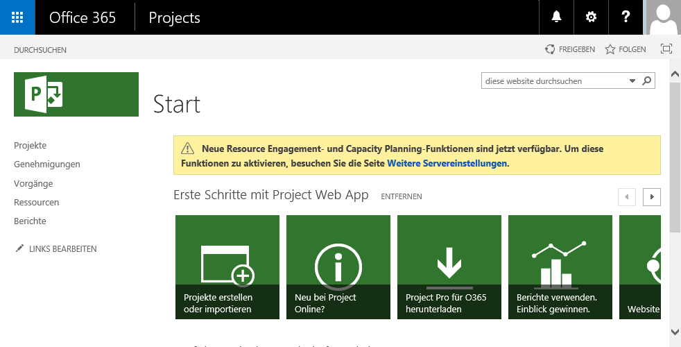 Ressourcen- und Kapazitätsmanagement Microsoft Project Online