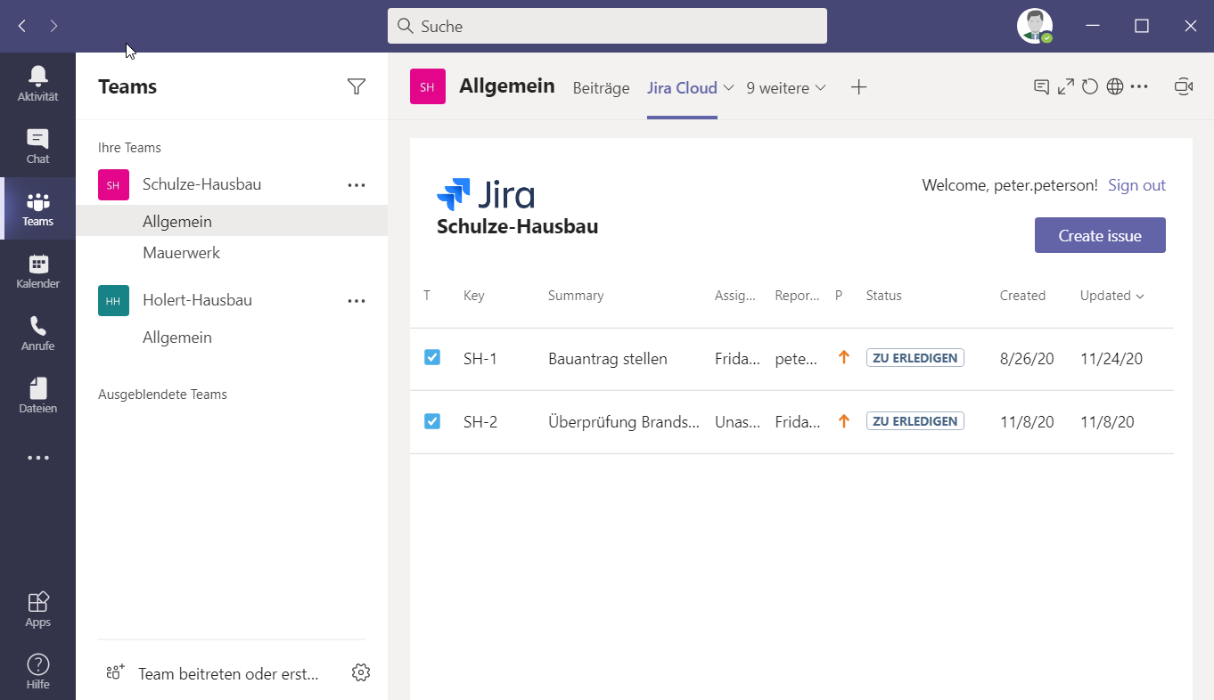 Microsoft Teams Jira Cloud