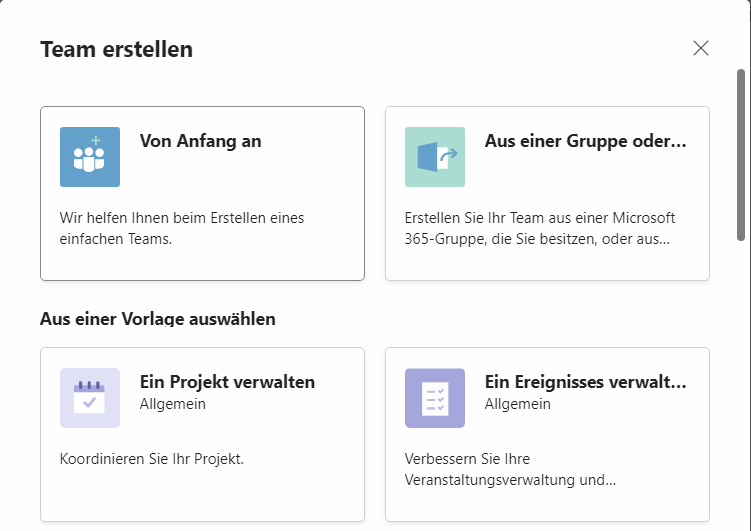 Microsoft Teams Vorlage Projekt verwalten Projektmanagement