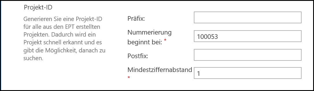 ProjectIDs Projekt IDs definieren