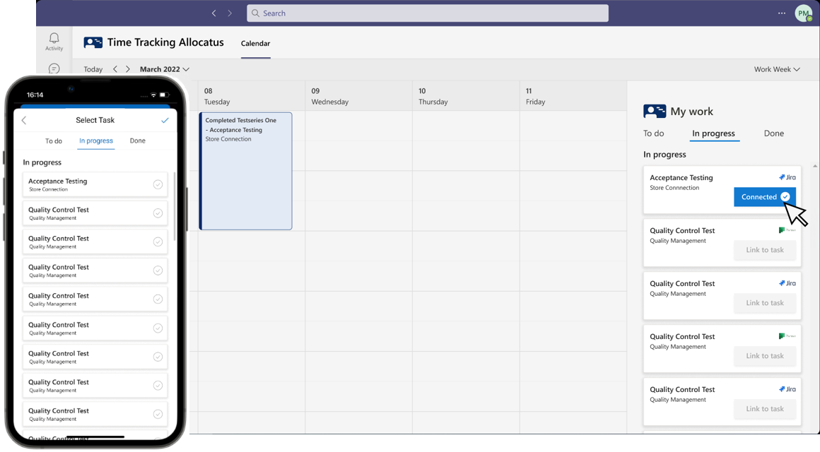 Zeiterfassung für Microsoft-Planner im Web und in Microsoft Teams und mobil Projektzeiterfassung