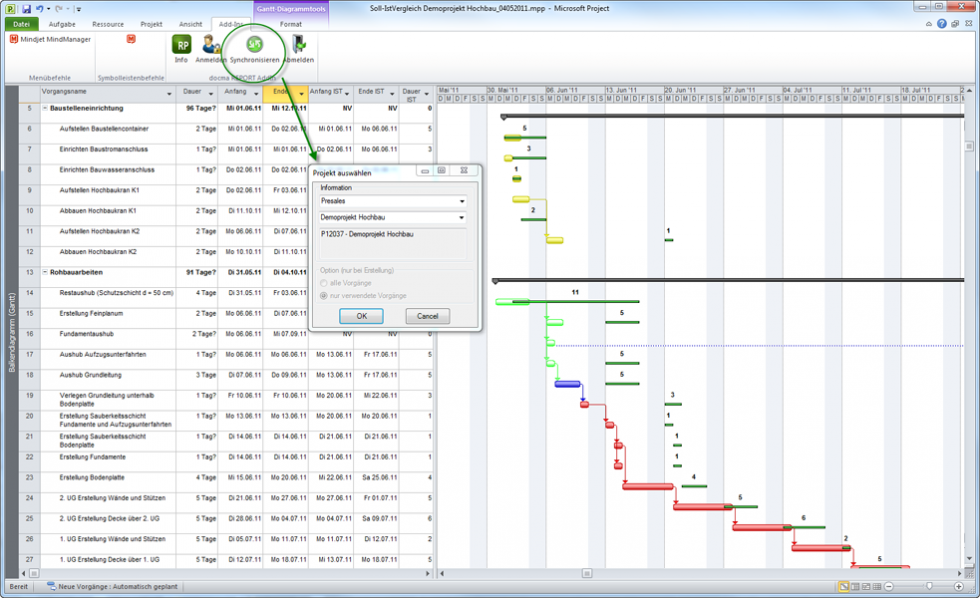 Microsoft Project docma Report